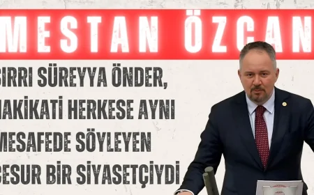 AK Parti’li Mestan Özcan: ‘Sırrı Süreyya Önder, Hakikati Herkese Aynı Mesafede Söyleyen Cesur Bir Siyasetçiydi’