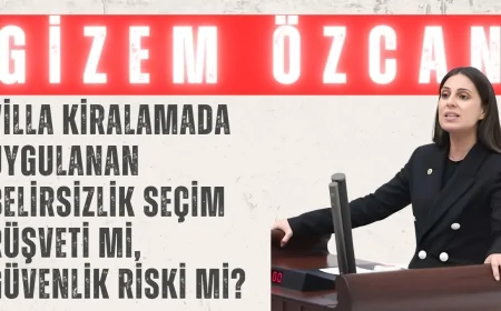 CHP’li Gizem Özcan: ‘Villa Kiralamada Uygulanan Belirsizlik Seçim Rüşveti mi, Güvenlik Riski mi?’