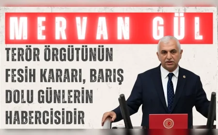 AK Parti’li Mervan Gül: 'Terör örgütünün fesih kararı, barış dolu günlerin habercisidir'