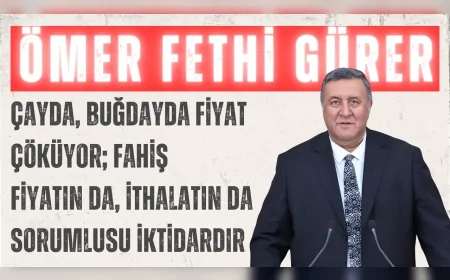 Ömer Fethi Gürer: ‘Çayda, buğdayda fiyat çöküyor; fahiş fiyatın da, ithalatın da sorumlusu iktidardır’