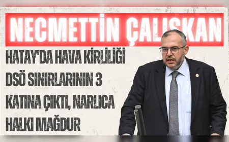 Saadet Partili Necmettin Çalışkan: 'Hatay'da hava kirliliği DSÖ sınırlarının 3 katına çıktı, Narlıca halkı mağdur'
