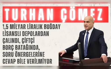 Turhan Çömez: ‘1,5 milyar liralık buğday lisanslı depolardan çalındı, çiftçi borç batağında, soru önergelerine cevap bile verilmiyor’