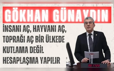 CHP’li Gökhan Günaydın: ‘İnsanı aç, hayvanı aç, toprağı aç bir ülkede kutlama değil hesaplaşma yapılır’