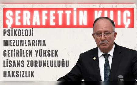 Şerafettin Kılıç: 'Psikoloji mezunlarına getirilen yüksek lisans zorunluluğu haksızlık'