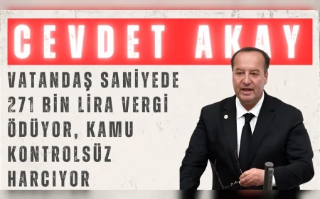 Cevdet Akay: ‘Vatandaş saniyede 271 bin lira vergi ödüyor, kamu kontrolsüz harcıyor’