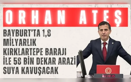 AK Parti’li Orhan Ateş: 'Bayburt’ta 1,8 milyarlık Kırklartepe Barajı ile 58 bin dekar arazi suya kavuşacak'