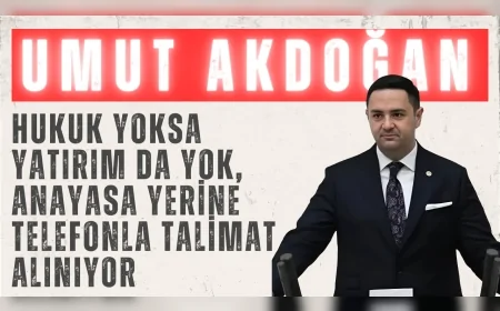 CHP’li Umut Akdoğan: ‘Hukuk yoksa yatırım da yok, Anayasa yerine telefonla talimat alınıyor’