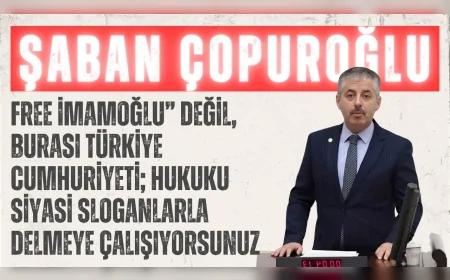 AK Parti’li Şaban Çopuroğlu: ‘“Free İmamoğlu” değil, burası Türkiye Cumhuriyeti; hukuku siyasi sloganlarla delmeye çalışıyorsunuz’