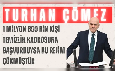 İYİ Parti Grup Başkanvekili Turhan Çömez: ‘1 milyon 600 bin kişi temizlik kadrosuna başvurduysa bu rejim çökmüştür’