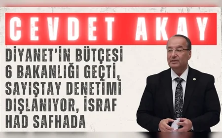 CHP’li Cevdet Akay: “Diyanet’in bütçesi 6 bakanlığı geçti, Sayıştay denetimi dışlanıyor, israf had safhada”