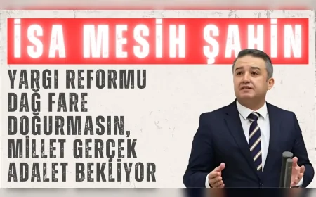 Gelecek Partili İsa Mesih Şahin: “Yargı reformu dağ fare doğurmasın, millet gerçek adalet bekliyor”
