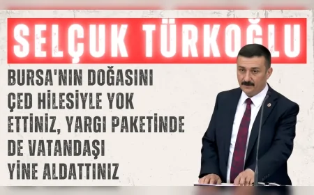 İYİ Partili Selçuk Türkoğlu: ‘Bursa'nın doğasını ÇED hilesiyle yok ettiniz, yargı paketinde de vatandaşı yine aldattınız’