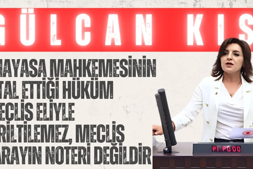 Gülcan Kış: “Anayasa Mahkemesinin iptal ettiği hüküm Meclis eliyle diriltilemez, Meclis sarayın noteri değildir”
