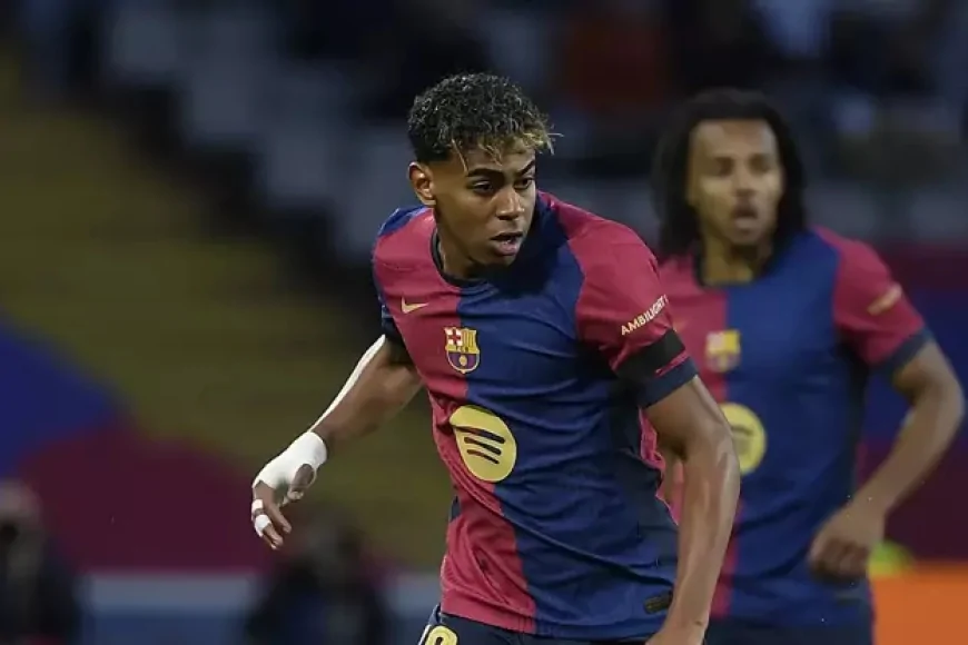 Barcelona'nın 17 yaşındaki yıldızı Lamine Yamal Şampiyonlar Ligi'nde tarihe geçti