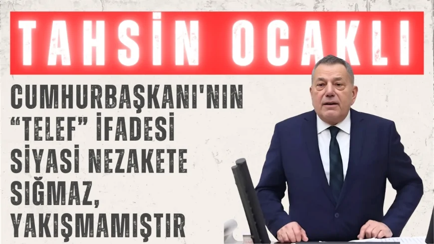 Tahsin Ocaklı: 'Cumhurbaşkanı'nın “telef” ifadesi siyasi nezakete sığmaz, yakışmamıştır'