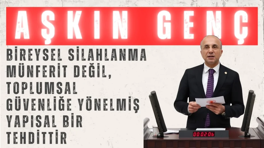 Aşkın Genç: 'Bireysel silahlanma münferit değil, toplumsal güvenliğe yönelmiş yapısal bir tehdittir'