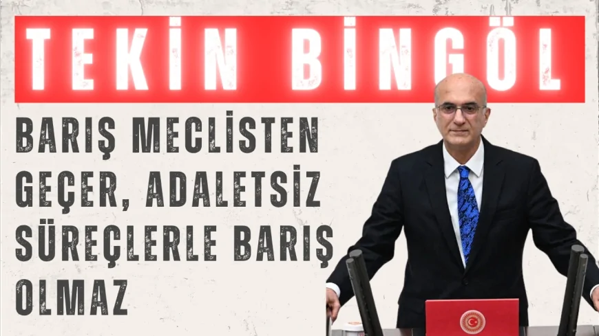 CHP’li Tekin Bingöl: ‘Barış Meclisten geçer, adaletsiz süreçlerle barış olmaz’