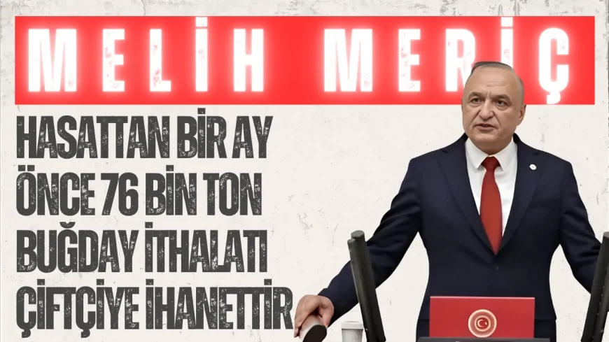 CHP’li Melih Meriç: ‘Hasattan bir ay önce 76 bin ton buğday ithalatı çiftçiye ihanettir’