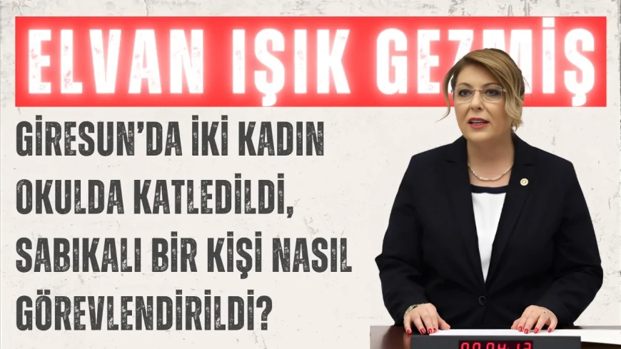 CHP’li Elvan Işık Gezmiş: ‘Giresun’da iki kadın okulda katledildi, sabıkalı bir kişi nasıl görevlendirildi?’