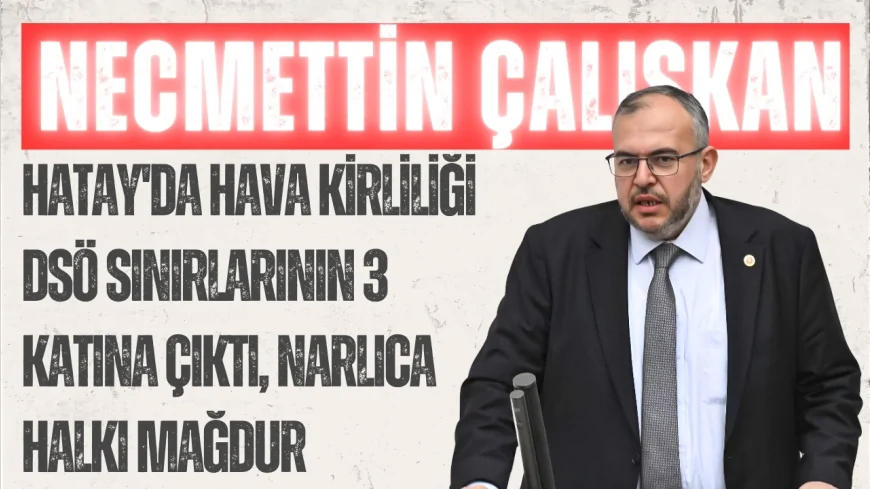 Saadet Partili Necmettin Çalışkan: 'Hatay'da hava kirliliği DSÖ sınırlarının 3 katına çıktı, Narlıca halkı mağdur'