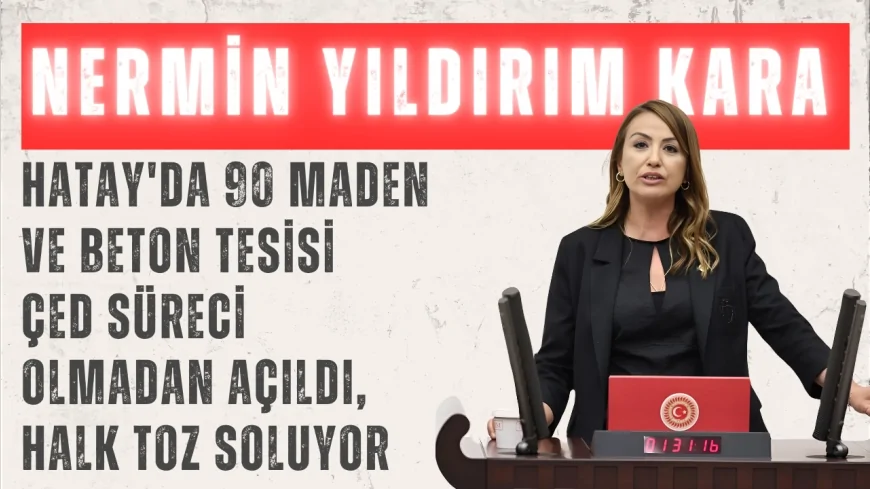 Nermin Yıldırım Kara: 'Hatay'da 90 maden ve beton tesisi ÇED süreci olmadan açıldı, halk toz soluyor'