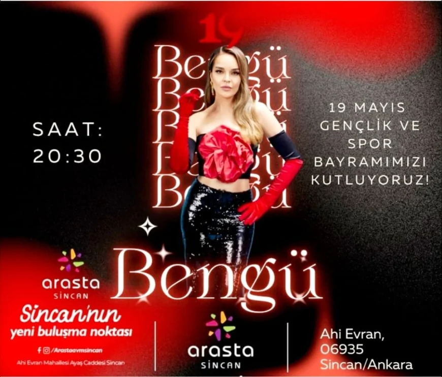 Sincan’da 19 Mayıs coşkusu: Bengü konseri binlerce kişiyi bir araya getirdi