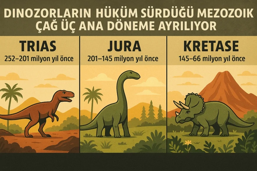 Dinozorların Hüküm Sürdüğü Mezozoik Çağ Üç Ana Döneme Ayrılıyor