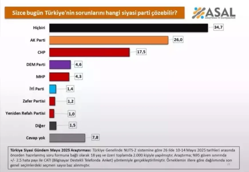 Türkiye'nin sorunlarını çözecek parti soruldu, ilk sırada 'hiçbiri' cevabı çıktı