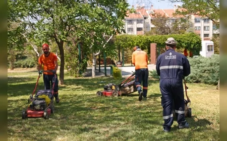 Çankaya’da yaz aylarına özel park bakımları hızlandı: Çim biçme ve ot temizliği sürüyor