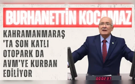 İYİ Parti’li Burhanettin Kocamaz: ‘Kahramanmaraş’ta son katlı otopark da AVM’ye kurban ediliyor’