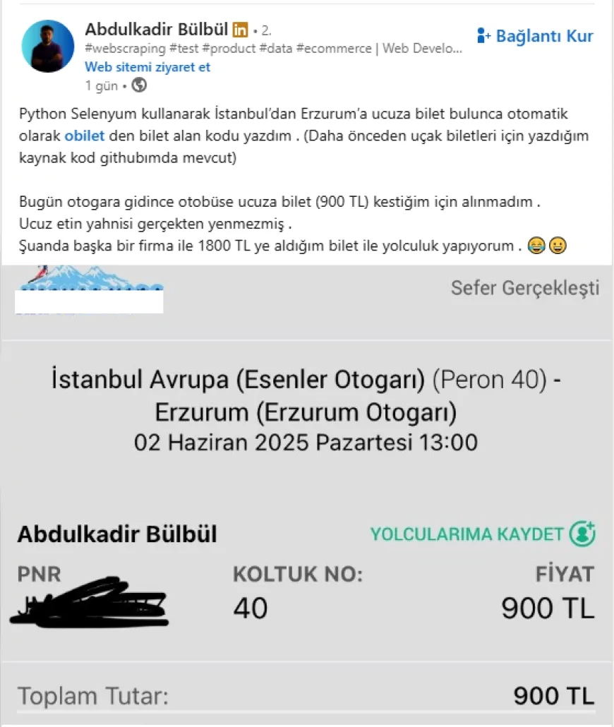 Otomasyonla Ucuza Bilet Alan Yazılımcı Otobüse Alınmadı: 'Ucuz Etin Yahnisi Yenmezmiş'