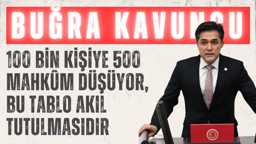 İYİ Parti Grup Başkanvekili Buğra Kavuncu: ‘100 bin kişiye 500 mahkûm düşüyor, bu tablo akıl tutulmasıdır’