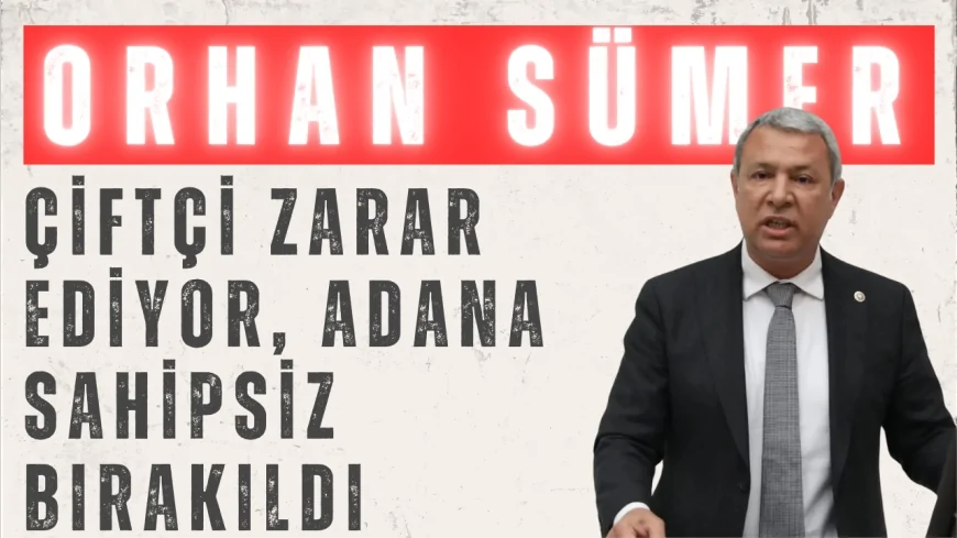 CHP Adana Milletvekili Orhan Sümer: 'Çiftçi zarar ediyor, Adana sahipsiz bırakıldı'