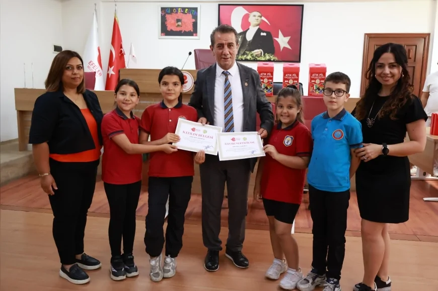 Efeler'de Atık Pil Kampanyası Sonuçlandı: Başkan Yetişkin 'Çocuklarımızın duyarlılığı umut veriyor' dedi