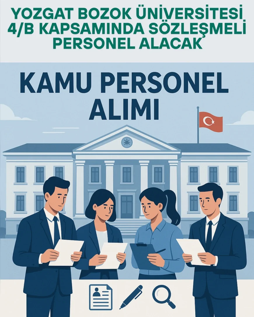 Yozgat Bozok Üniversitesi 4/B kapsamında sözleşmeli personel alacak: Başvurular e-Devlet üzerinden yapılacak