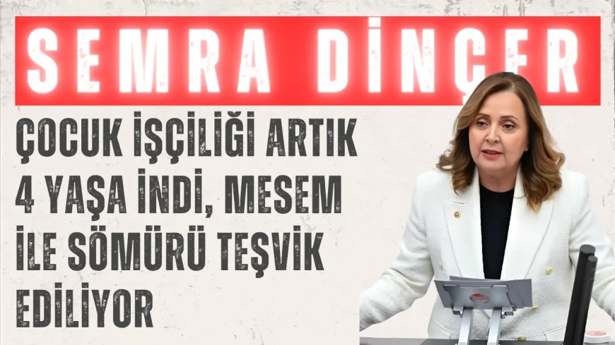 CHP’li Semra Dinçer: ‘Çocuk işçiliği artık 4 yaşa indi, MESEM ile sömürü teşvik ediliyor’