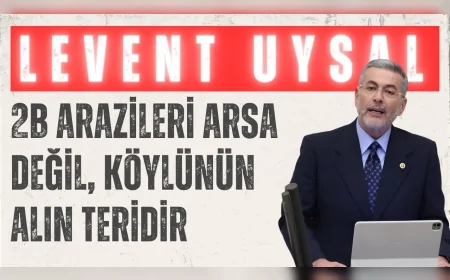 MHP Mersin Milletvekili Levent Uysal: "2B arazileri arsa değil, köylünün alın teridir"
