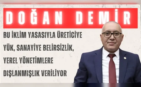 Gelecek Partili Doğan Demir: “Bu iklim yasasıyla üreticiye yük, sanayiye belirsizlik, yerel yönetimlere dışlanmışlık veriliyor”