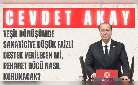 CHP’li Cevdet Akay: “Yeşil dönüşümde sanayiciye düşük faizli destek verilecek mi, rekabet gücü nasıl korunacak?”