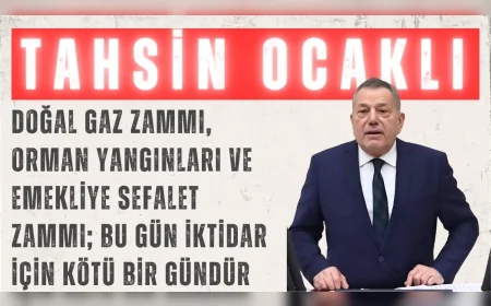 CHP’li Tahsin Ocaklı: “Doğal gaz zammı, orman yangınları ve emekliye sefalet zammı; bu gün iktidar için kötü bir gündür”