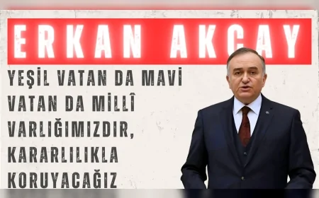 MHP Grup Başkanvekili Erkan Akçay: “Yeşil vatan da mavi vatan da millî varlığımızdır, kararlılıkla koruyacağız”