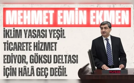 DEVA Partili Mehmet Emin Ekmen: “İklim Yasası yeşil ticarete hizmet ediyor, Göksu Deltası için hâlâ geç değil”