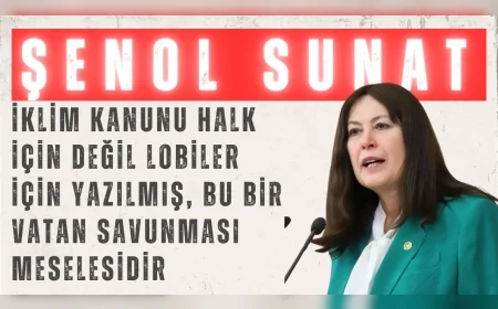 İYİ Parti’li Şenol Sunat: “İklim Kanunu halk için değil lobiler için yazılmış, bu bir vatan savunması meselesidir”