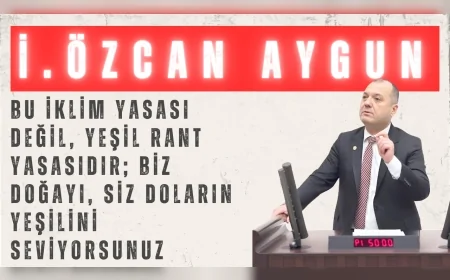 CHP’li İlhami Özcan Aygun: “Bu iklim yasası değil, yeşil rant yasasıdır; biz doğayı, siz doların yeşilini seviyorsunuz”