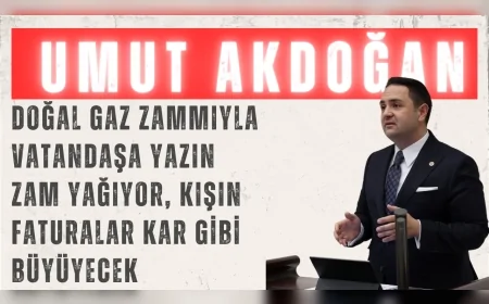 CHP’li Umut Akdoğan: “Doğal gaz zammıyla vatandaşa yazın zam yağıyor, kışın faturalar kar gibi büyüyecek”