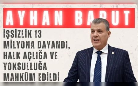 CHP’li Ayhan Barut: “İşsizlik 13 milyona dayandı, halk açlığa ve yoksulluğa mahkûm edildi”