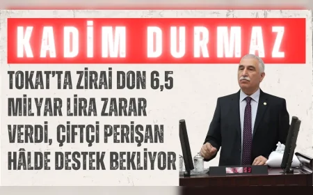 CHP’li Kadim Durmaz: “Tokat’ta zirai don 6,5 milyar lira zarar verdi, çiftçi perişan hâlde destek bekliyor”