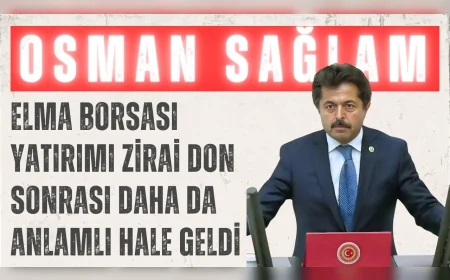 AK Parti Karaman Milletvekili Osman Sağlam: “Elma Borsası yatırımı zirai don sonrası daha da anlamlı hale geldi”