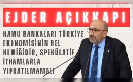 AK Partili Ejder Açıkkapı: “Kamu bankaları Türkiye ekonomisinin bel kemiğidir, spekülatif ithamlarla yıpratılmamalı”