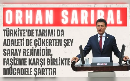 CHP’li Orhan Sarıbal: “Türkiye’de tarımı da adaleti de çökerten şey saray rejimidir, faşizme karşı birlikte mücadele şarttır”